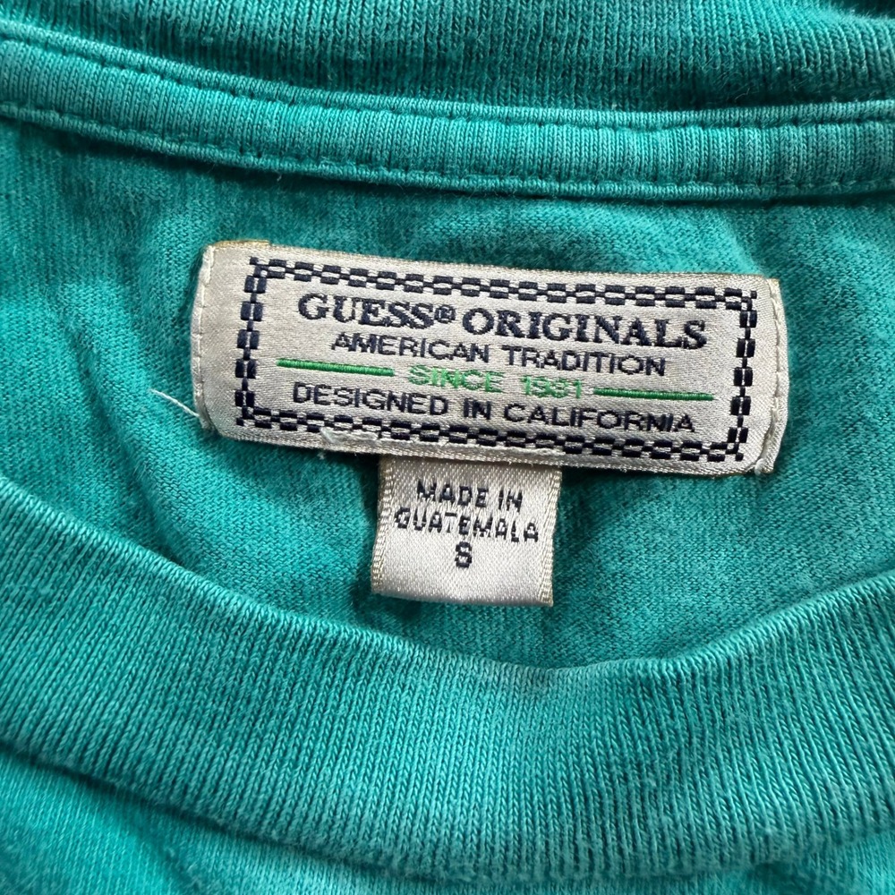 Guess Originals Mens Teal Black Tie Dye Nautical Flag Graphic T-Shirt Small - Picture 4 of 7
